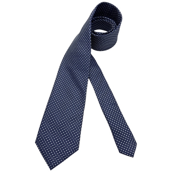 PAL ZILERI Navy Geometric Silk LUXURY Tie ITALY - Picture 1 of 4
